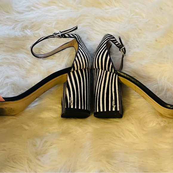 Sam Edelman Daniella Zebra Print Calf Hair & Suede Sandals Block Heel Size 12 - Picture 3 of 6